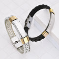 Gelang Pria 10 MM Wide Fashion Personality Stainless Steel Bracelet Armband Silicone Punk Hip Hop Bracelets for Couples