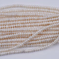 18cm 3.5-6mm B C Natural White Loose Beads Real Fresh Water Button Pearl Strand for Jewelry Making