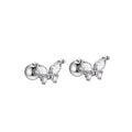 Diamond Studs Earrings Silver Gold Butterfly Earrings Sterling Silver Zirconia Studs CZ Flower Butterfly Stud Earrings for Women