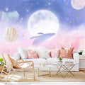 3D Pink Kids Children Room Wall paper Botanical Graffiti Palm Tree Cartoon Mural 3D Flower Wallpaper For Home Decoration
