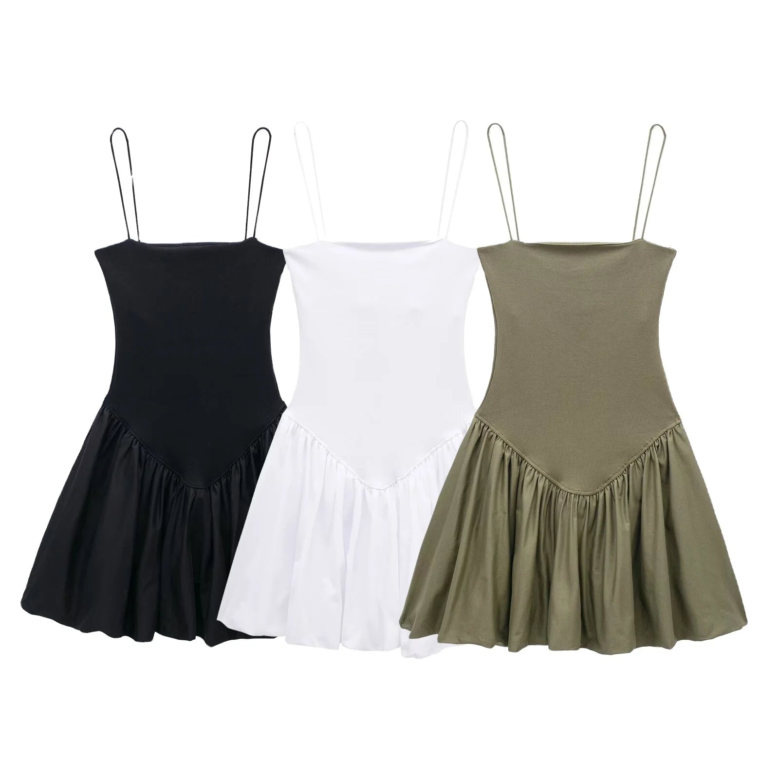 RNSHANGER Women Vintage Solid Mini Dress Cami Ball Gown Dresses Slash Neck Sleeveless Summer Female Fashion Casual Dress