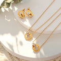 Unique Design New Fashion Trendy Gold Plated Stainless Steel CZ Hoop Roman Numerals Pendant Choker Necklace Women Girl Gift F297