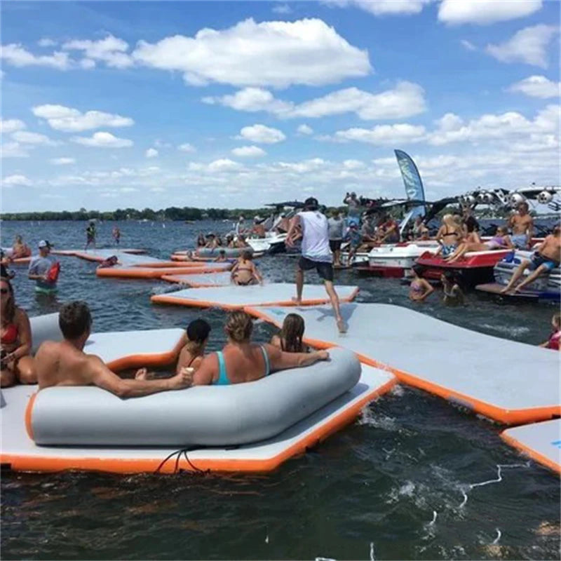 Wholesale Pontoon Swim Deck Water Leisure Island Pontoon Inflatable Floating Dock Platform Inflatable Mat