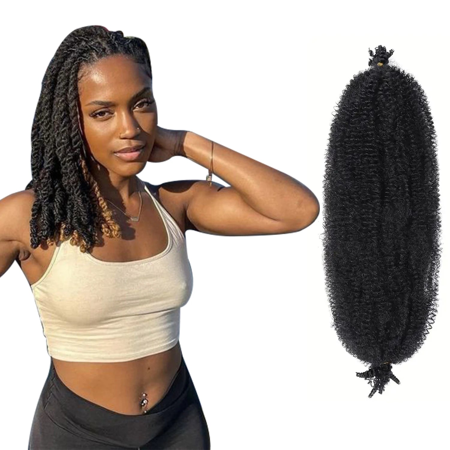 Pre-Separated Afro Kinky Marley Crochet Hair Spring Afro Twist Crochet Hair Braids