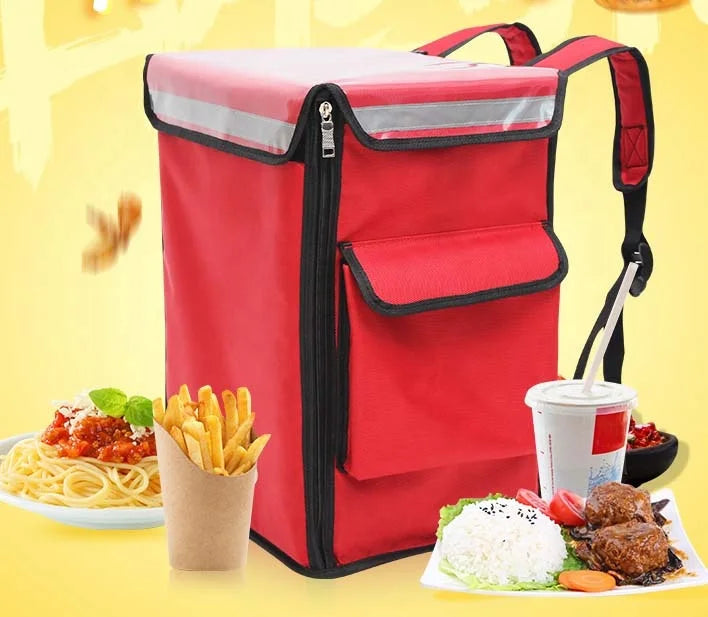 Customized 1680D Oxford Thermal Insulated Backpack Big Waterproof Stocking Letter Durable Food Delivery Cooler Bag