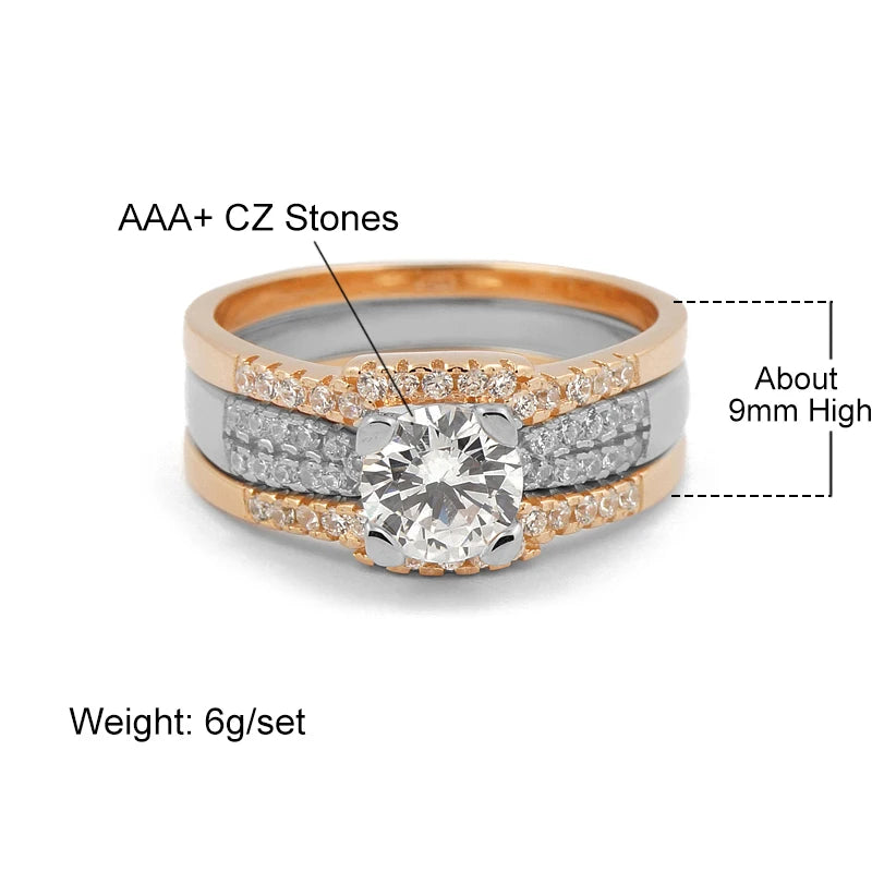 Trendy Fine 925 Silver Jewelry Sets Custom Ring Set Wedding Engagement Stacking Ring Set for Women