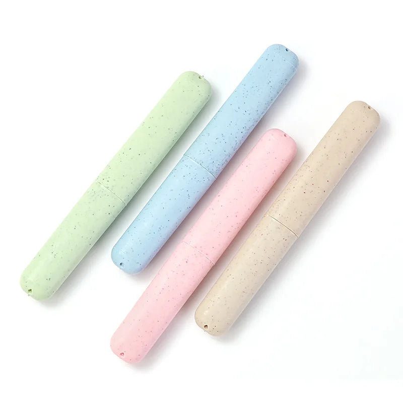 Custom Biodegradable Wheat Straw Boxes for Toothbrush Portable Travel Toothbrush Protector case Toothbrush Holder