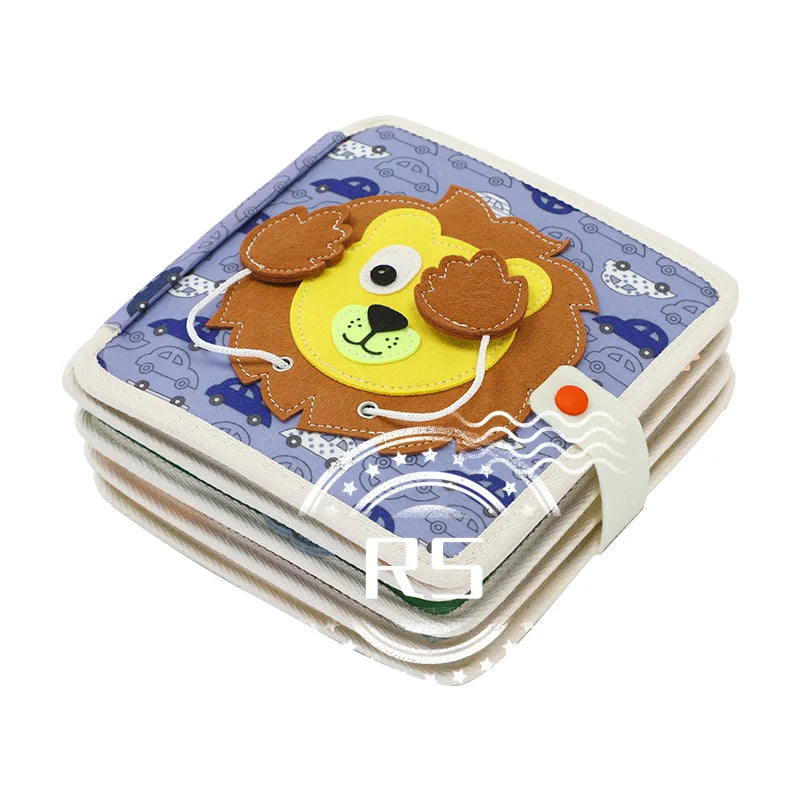 2025 New Design Montessori Toys Felt Lion Quiet Book for Toddler Early Education Felt Busy Book for Basic Skills