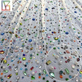 New Design Elastic Diamond Fabric Rhinestone Mesh Fabric Sparkling Crystal Stones Mesh With Pearls Fabric