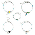 Wholesale 2021 Charm Beads Sea Handmade Boho Anklet Stainless Steel Blue Starfish Anklet Foot Jewelry for Women Girl