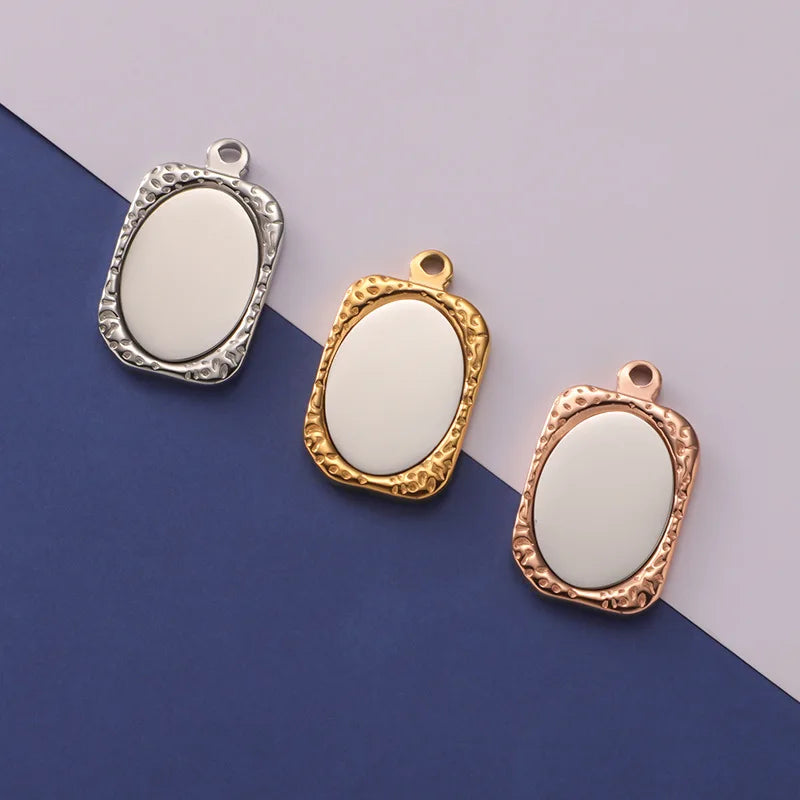 Jewelry Accessories Wholesale Price Mirror Custom Diy Stainless Steel Logo Jewelry Finding Making Pendant Charm for Necklace