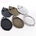 30x40mm Inner Size Vintage Brooch Cabochon Blank Base Trays Baroque DIY Oval Brooch Pins Bezel Setting Jewelry Supplies MegaBDM