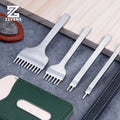 1+2+4+10 Teeth Beginner Diamond Cutter Inter-tooth Polishing Hand-made DIY Leather Punching and Sewing Tool