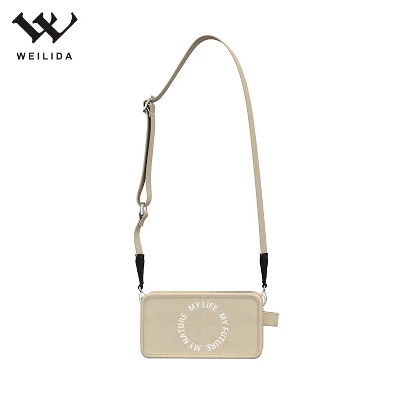 Unisex Modern Design Recycled Cotton Canvas Cross Body Hand Bag Exquisite Letter Decoration Portable with Open Closure