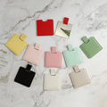 Custom LOGO  Business Gift Personalized PU Handheld Cosmetic Mirror Stainless Flat Pocket Portable Square Makeup Mirror