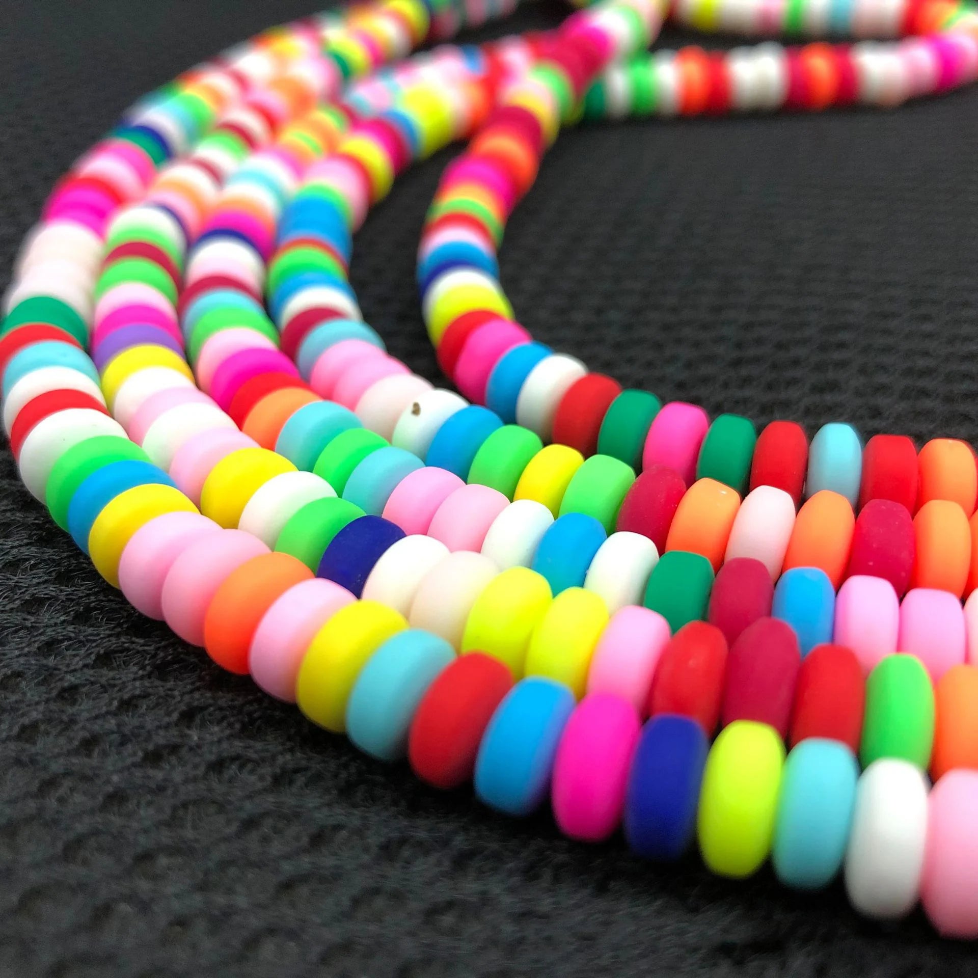 Wholesale Colorful Ceramic Clay Abacus Beads for DIY Jewelry Bracelets Necklaces Candies Accessories