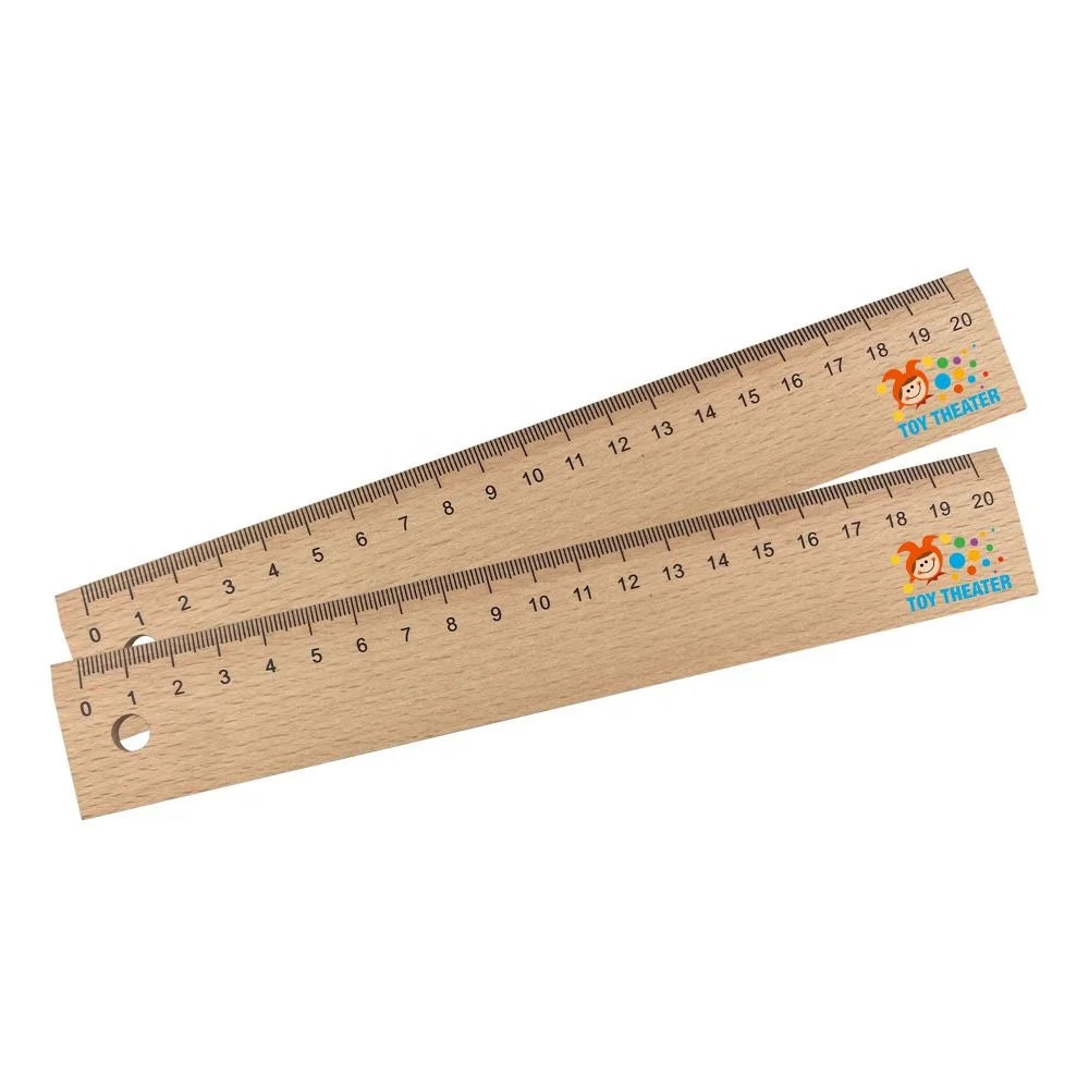 20cm Natural Beech Wood Ruler With One Side Graduation in Centimetres PR004 Promotional Gifts Wood Ruler 20cm in Stock