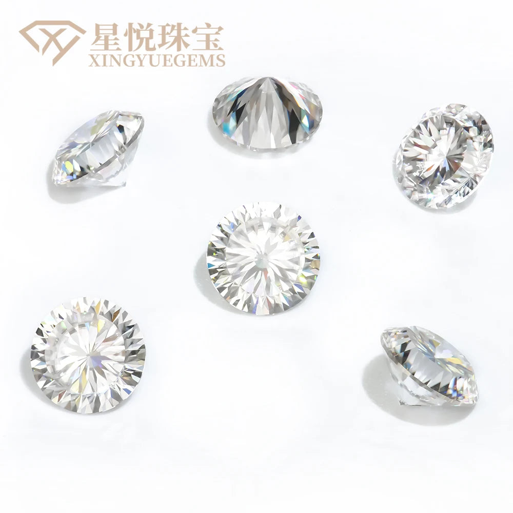 Xingyue Wholesale Loose Round Shaped Vvs Vvs1 10mm 5ct d Color Millennium Cut Pass Diamond Tester Gra Certified Mossanite Moissa