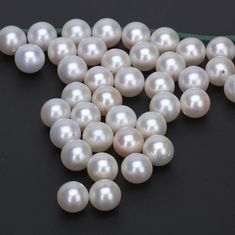 Zhuji 3A Natural White/Pink/Purple 2mm-10mm Freshwater Loose Pearls Round Shape Half Hole 3A for Jewelry Making