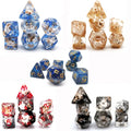 HS 7-Pcs Skull Resin Dice Set D20 Shape DND Dice for Board/Card Games 16mm Plastic Skull D20 for Dungeons and Dragons
