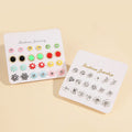 Wholesale Fashion Simple Pearl Heart Shaped Flower Vintage Enamel Earrings Ladies