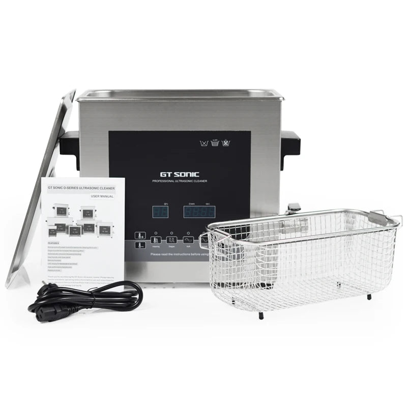 New GT SONIC D6 Stainless Steel Electric Industrial 6L Tank 40KHz 150W Ultrasonic Cleaner Machine for Jewelry Denture Parts
