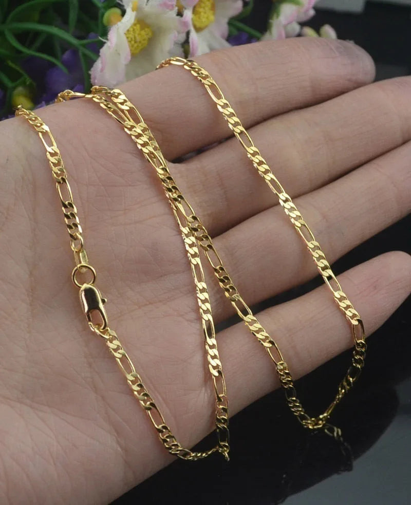 925 Silver Plated Fashion Personality 2MM Figaro Chain Choker Necklace