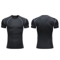 Reflective Running T-shirt for Men Compression Fit Tee Short Sleeve Sports Baselayer T-Shirts Cool Dry Tops