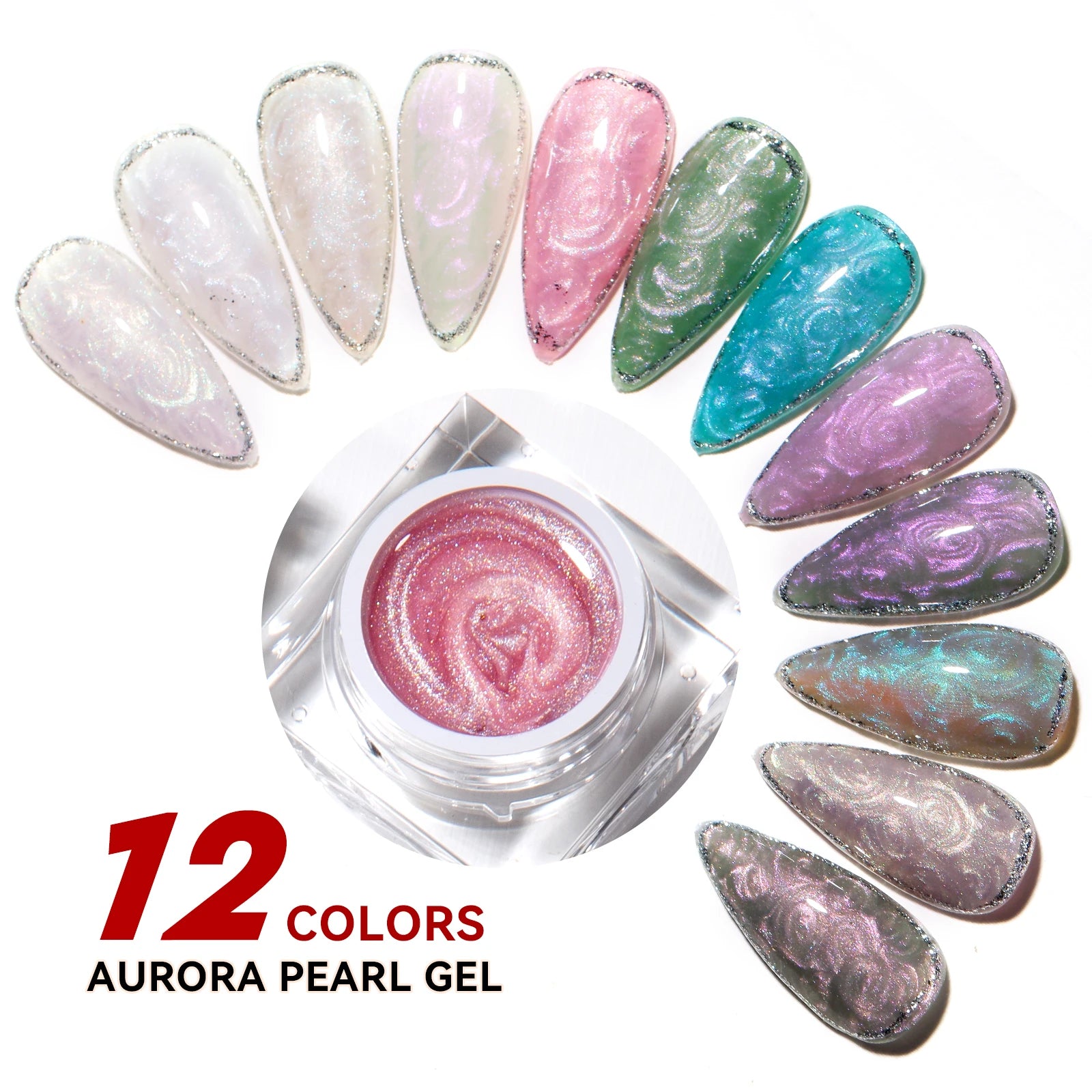 JTING Aurora Pearl Gel Polish 12colors Collection High Pigment Pearl Shimmer Nail Gel Polish OEM Customize New Design 5ml Jar