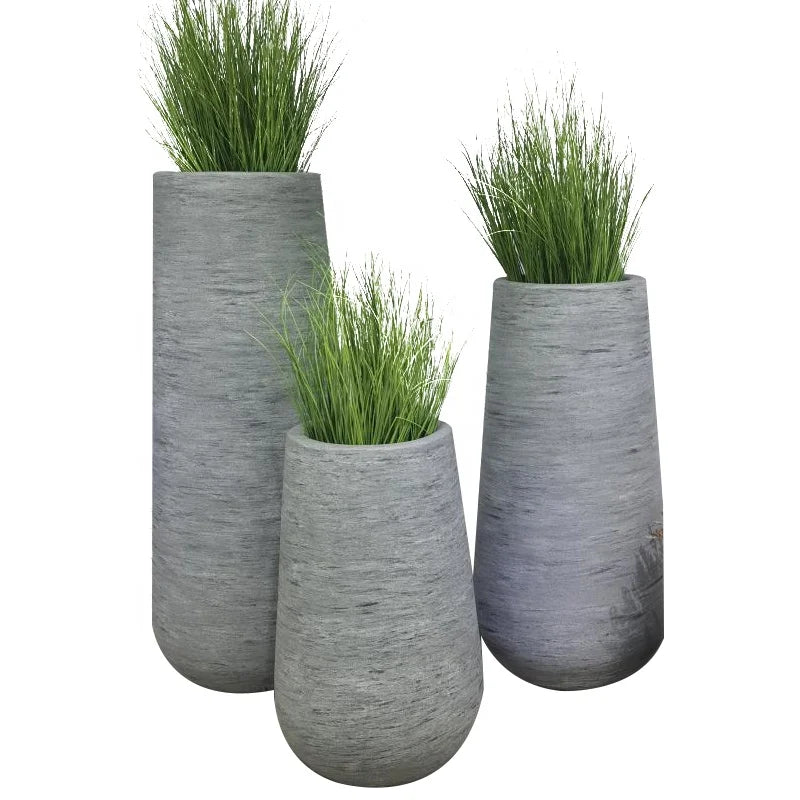 Nordic Style Cylinder Elegant Fiberglass Planter FRP  Flower Pots & Planters for Garden Home Indoor Outdoor