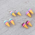 Cute Cartoon Ice Cream Colorful Earring for Kids Chocolate Strawberry Ice Cream Creative Pendant Earrings