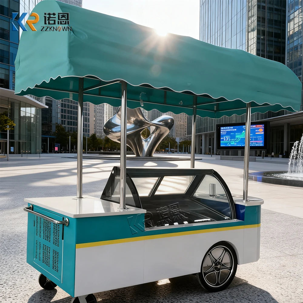 Marshmallows Mobile Sweets Carts Street Garden Cart Food Delivery Bike Ice Cream Trailer Cotton Candy Machine Electric Fast Food