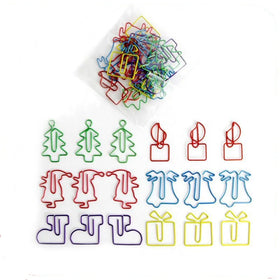 Wholesale Colorful Christmas Gift Metal Clips Creative Paper Holders Mini Cute Personalized Paperclips School Bookmark