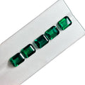 Rectangle Shape Lab Created Zambia Dark Green Emerald Stone