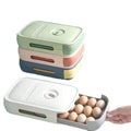 Lightweight Fresh-Keeping PP Plastic Egg Box New Drawer Type with Sliding Lid Rectangle Shape for Kitchen Storage Refrigerator