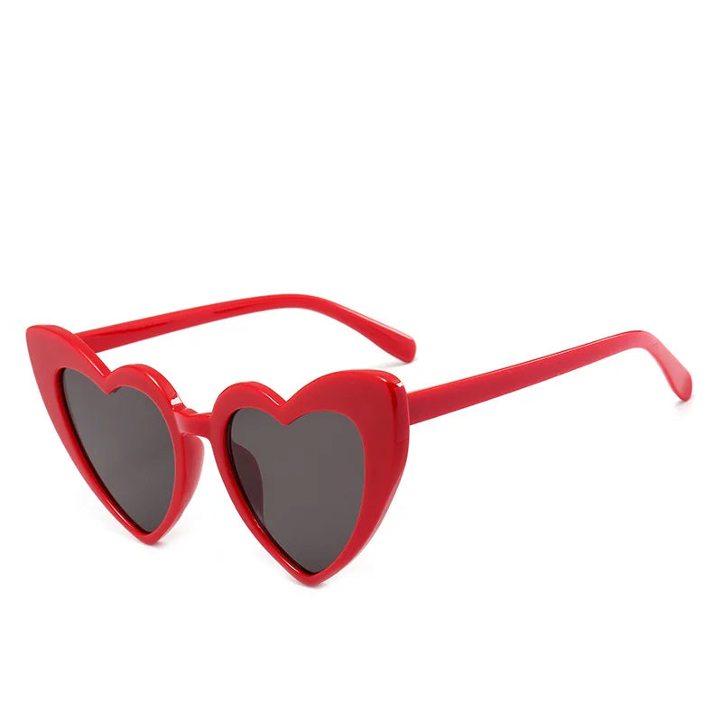Heart Shape Frame Shades Female Vintage Female Cute Lolita Eyewear Shades Plastic Reflective Sun Glasses Sunglasses