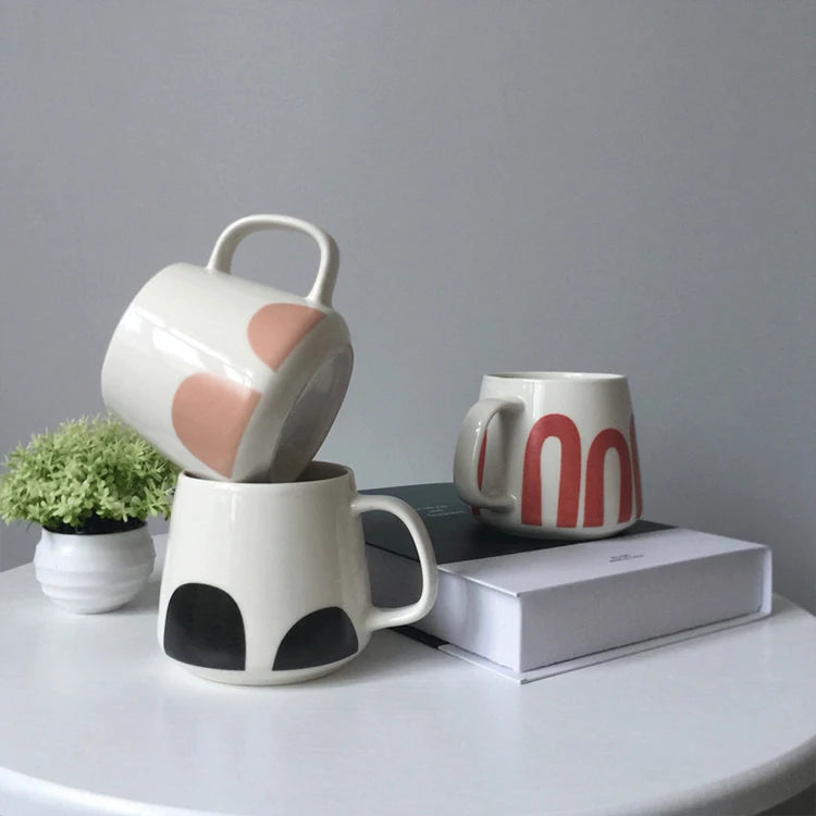 Custom Creative Hand Painted logo Personalised Ceramic Coffee Mug White New Bone China Decal Tea Cup