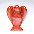 HZ Angel Figurine Miniature Handmade Carved Gold Sand Stone Mini Healing Statue Crystal Home Decoration Accessories Crafts