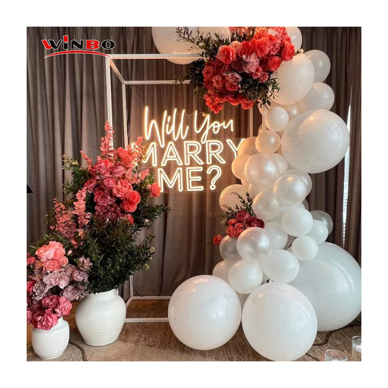 Winbo Dropshipping Custom Led Light Neon Sign Room Home Decoration Free Design Will You Marry Me Neon Sign Custom Neon Light
