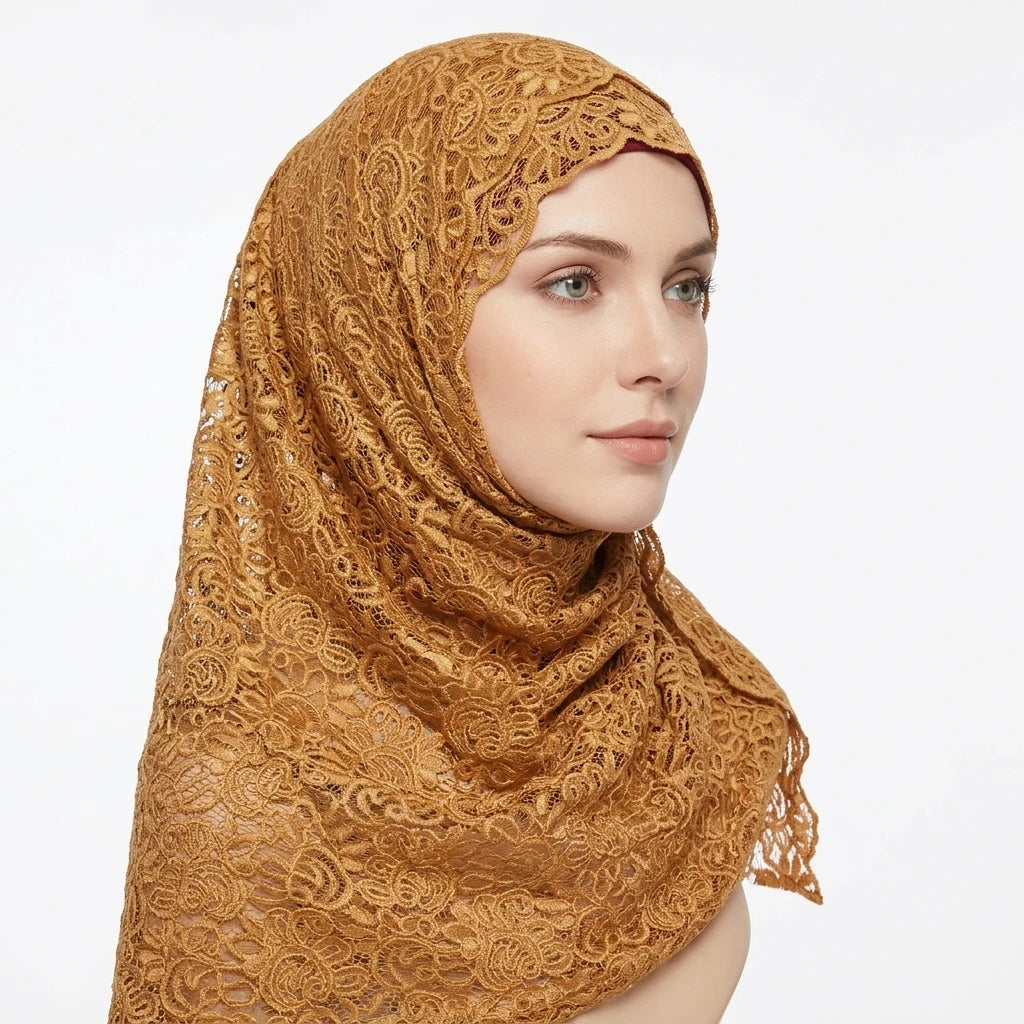 Wholesale High Quality Jersey Scarf Stretchy Hijab Plain Cotton Lace Premium Jersey Hijab for Women