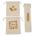 Custom Large Natural Linen Artisan Bread Loaf Toast Reusable Foldable Drawstring Bag for Kitchen Storage