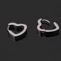 New Minimalist Style Flat Titanium Steel Heart Shape Earrings Thick Gold Earrings Stainless Steel Hoop Earrings Jewelry