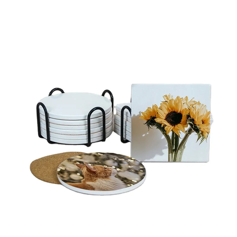 Wholesale Eco-Friendly Modern Customized Design Blank Sublimation Personalized Ceramic Car Cup Coasters