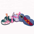 Custom Embroidery Patches Iron on Rubber Lace Heart Shape for Hats