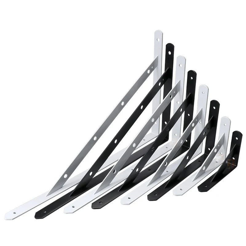 Black White Sold Triangle Bracket Bookshelf Support Frame Wall Bracket