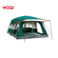 WOQI Wholesale 2 Rooms Straight Wall with Mesh Waterproof Double Layer 8-12 Persons Family Camping Tent