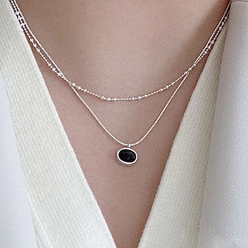 Minimalism 925 Sterling Silver Gold Plating Irregularity Round Beaded Necklace for Women Wholesale