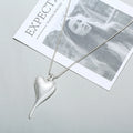 TongLing Vintage Necklace Alloy Silver Irregular Heart Long Pendant Necklace for Women Daily Wearing