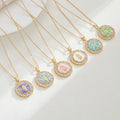 Hot Selling Summer Multicolor Dripping Oil Necklace Delicate Virgin Mary Pendant With O Letter Necklace to My Daughter