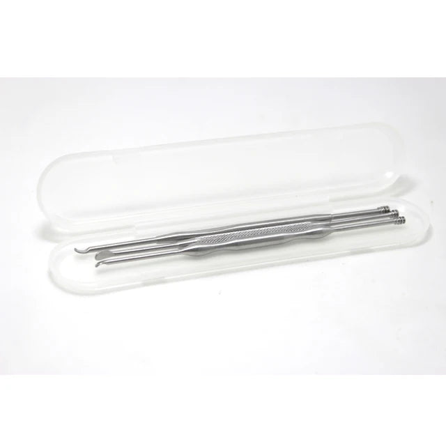 Children's Portable Stainless Steel Silver Hard Earpick Set Customized Logo Plastic Box Packing Model EPS-0001 MOQ 1 Sample